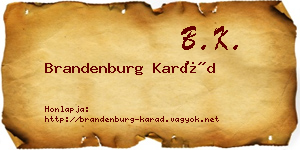 Brandenburg Karád névjegykártya